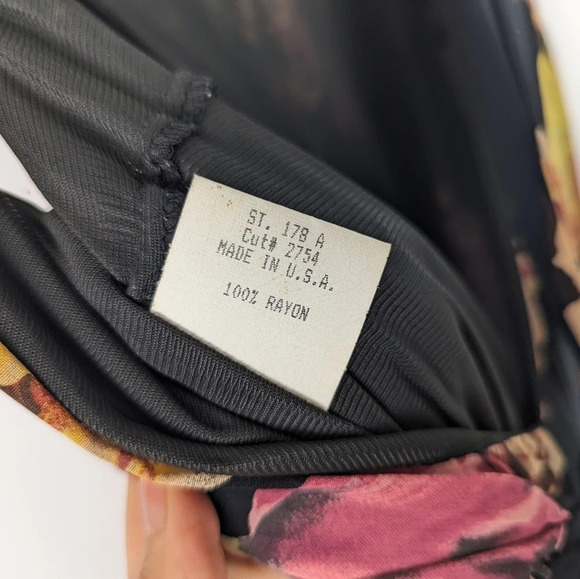 Vintage 80- 90's Y2K LINDISSIMA sz 6 Floral Maxi Gown Dress Open Back Chiffon - Picture 11 of 13